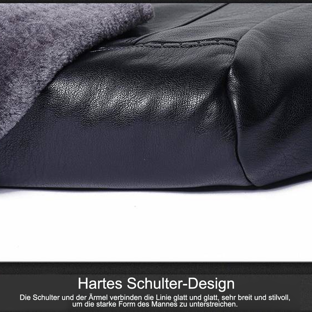 Saphirvogel™ Herren Faux Fleece gefüttert PU Leder Warme Jacke