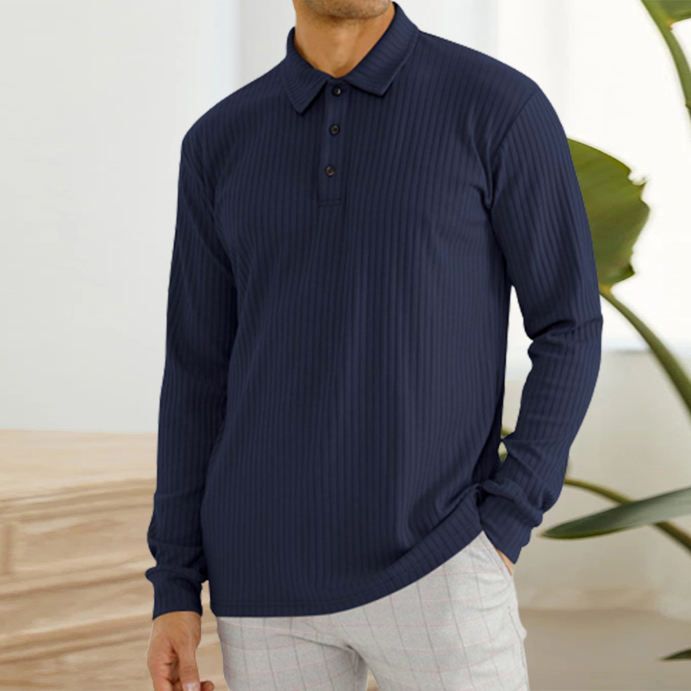 Blauschwan™ Herren Classic Casual Revers Knopf Langarm Polo Shirt