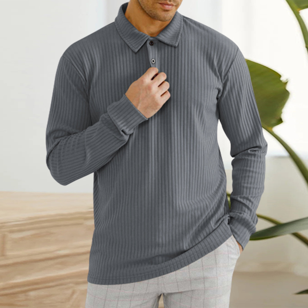 Blauschwan™ Herren Classic Casual Revers Knopf Langarm Polo Shirt