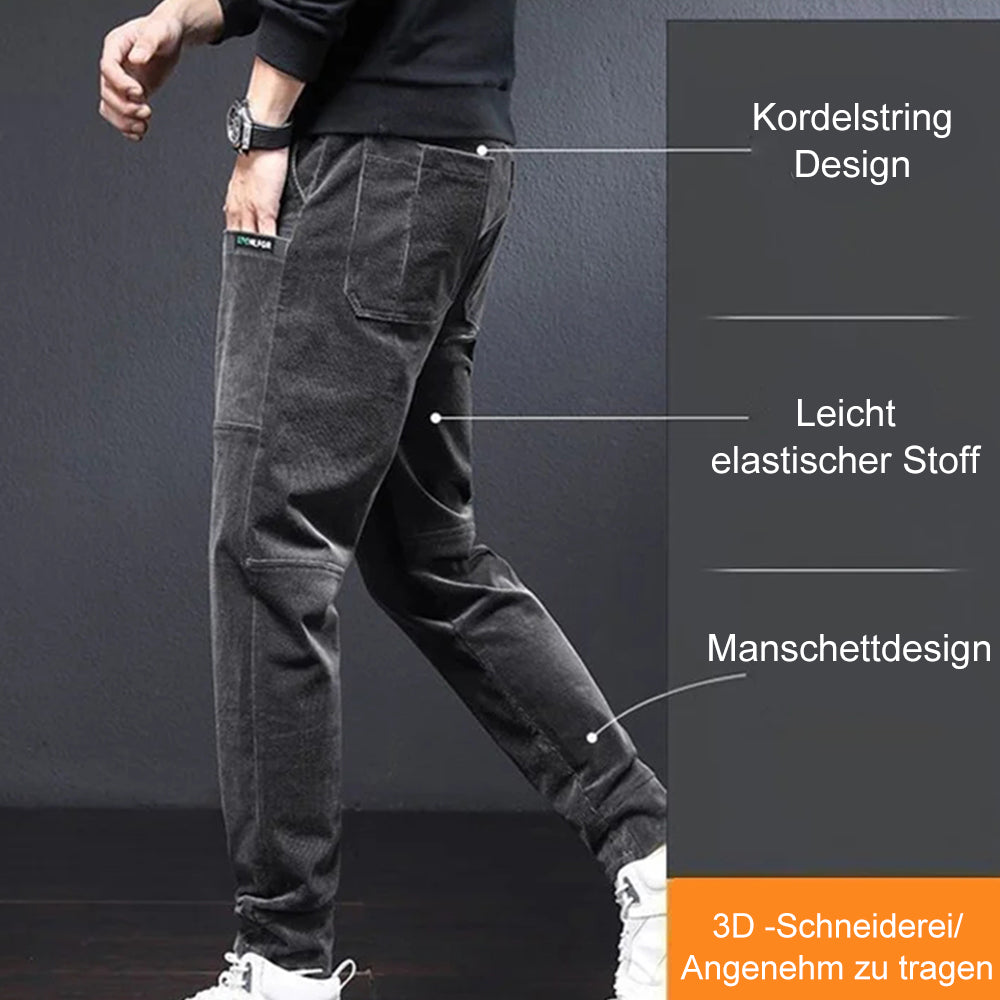 Blauschwan™ Herren Cord Fleece Hose Mit Geradem Bein