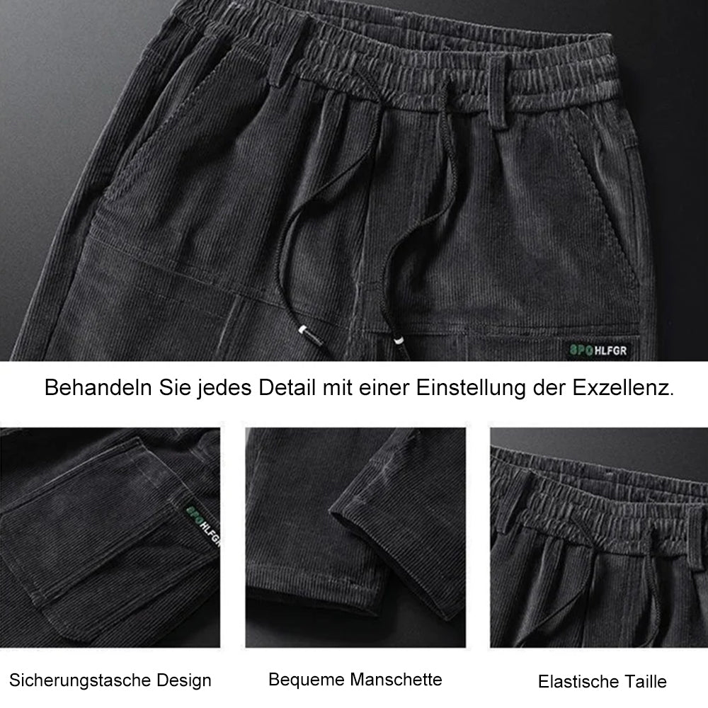 Blauschwan™ Herren Cord Fleece Hose Mit Geradem Bein