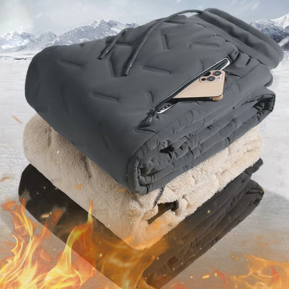 Saphirvogel™ Winterwarme Fleece-Jogginghose für Herren mit Kordelzug