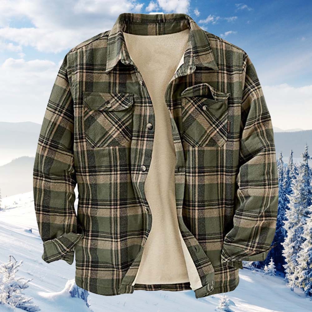 Saphirvogel™ Herren Flanell Revershemd Karierte Jacke