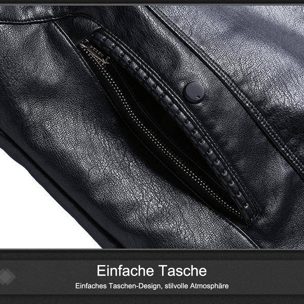 Saphirvogel™ Herren Faux Fleece gefüttert PU Leder Warme Jacke