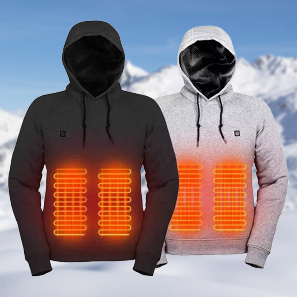 Shobous USB Heated Hooded Pullover Sweatshirt