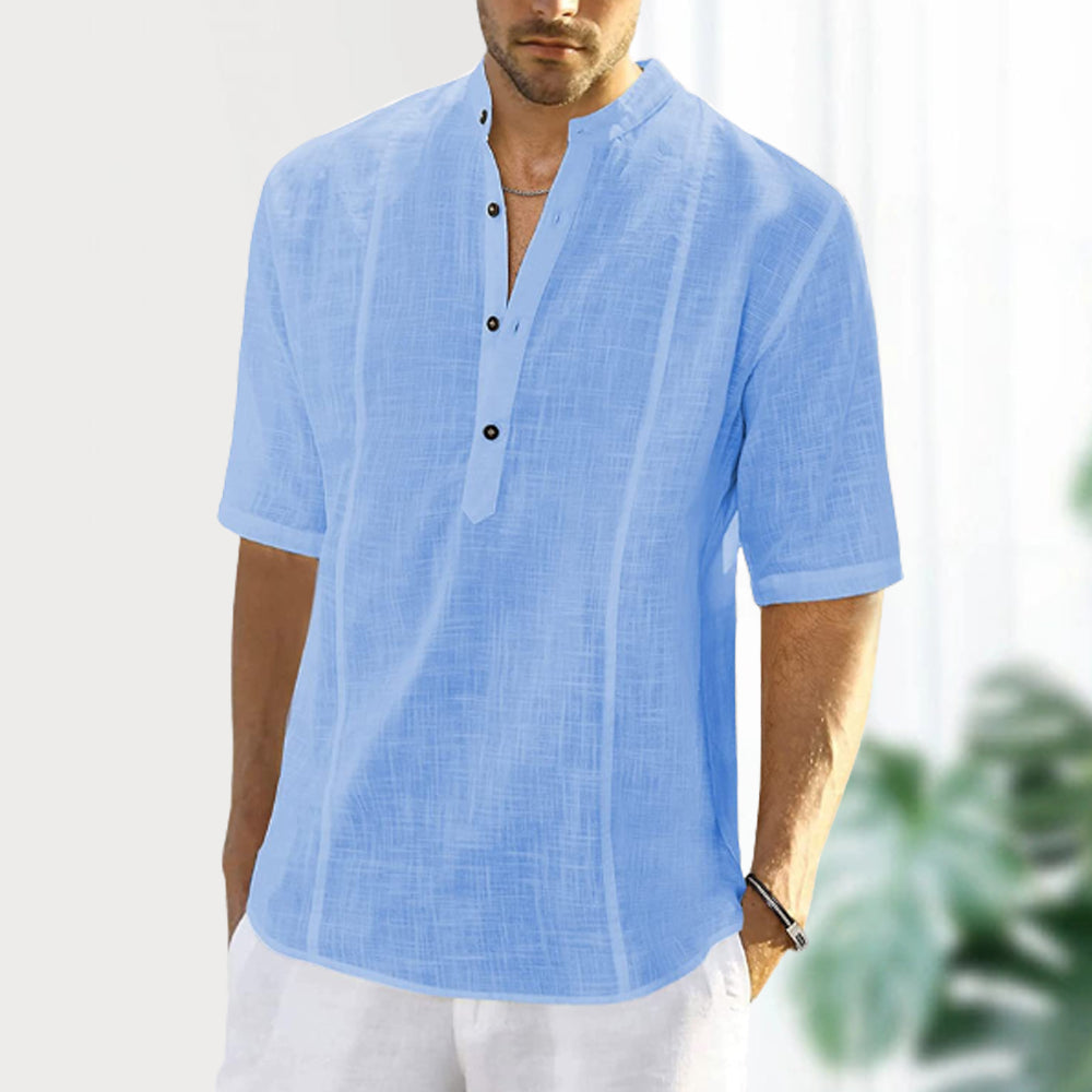 Saphirvogel™ Flachshemden mit halben Ärmeln aus der Basic-Serie für Herren