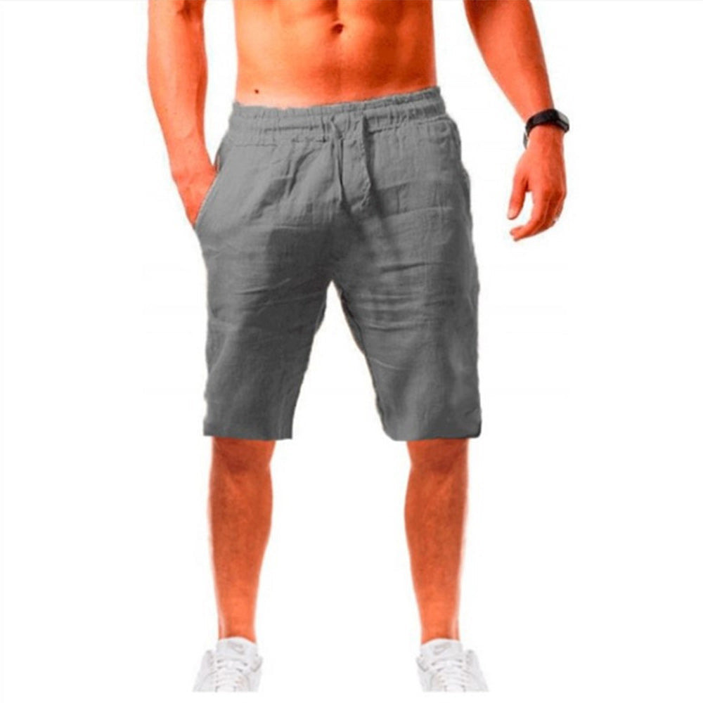 Saphirvogel™ Sportshorts für Herren aus Baumwolle und Leinen mit Kordelzug