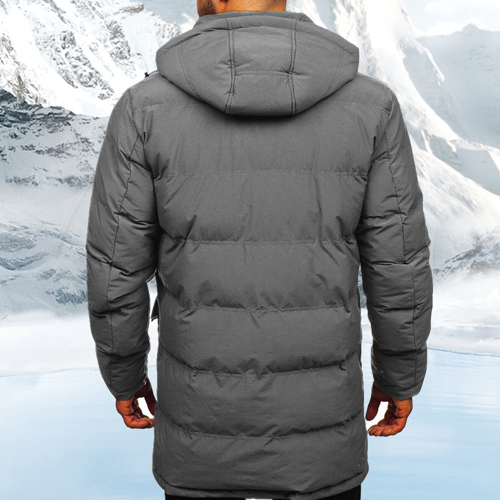 Saphirvogel™ Lässige Daunenjacke mit Kapuze aus Baumwolle für Männer