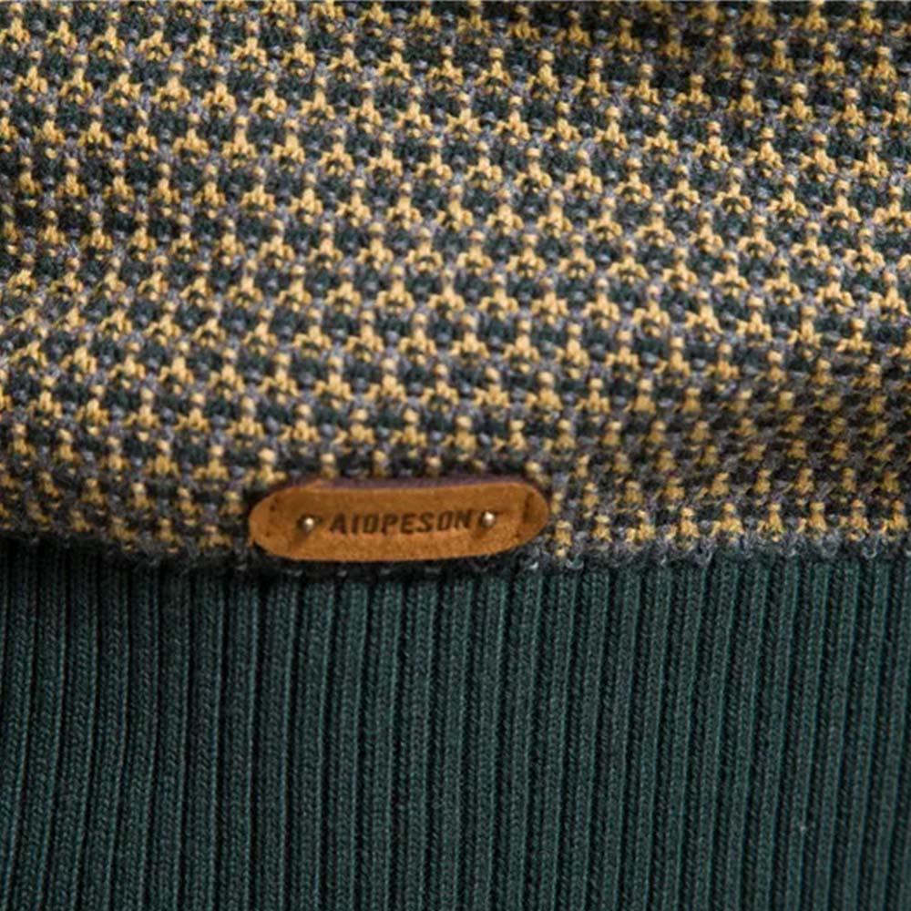 Saphirvogel™ Herren Pullover mit Rundhalsausschnitt und Farbblock-Strickpullover