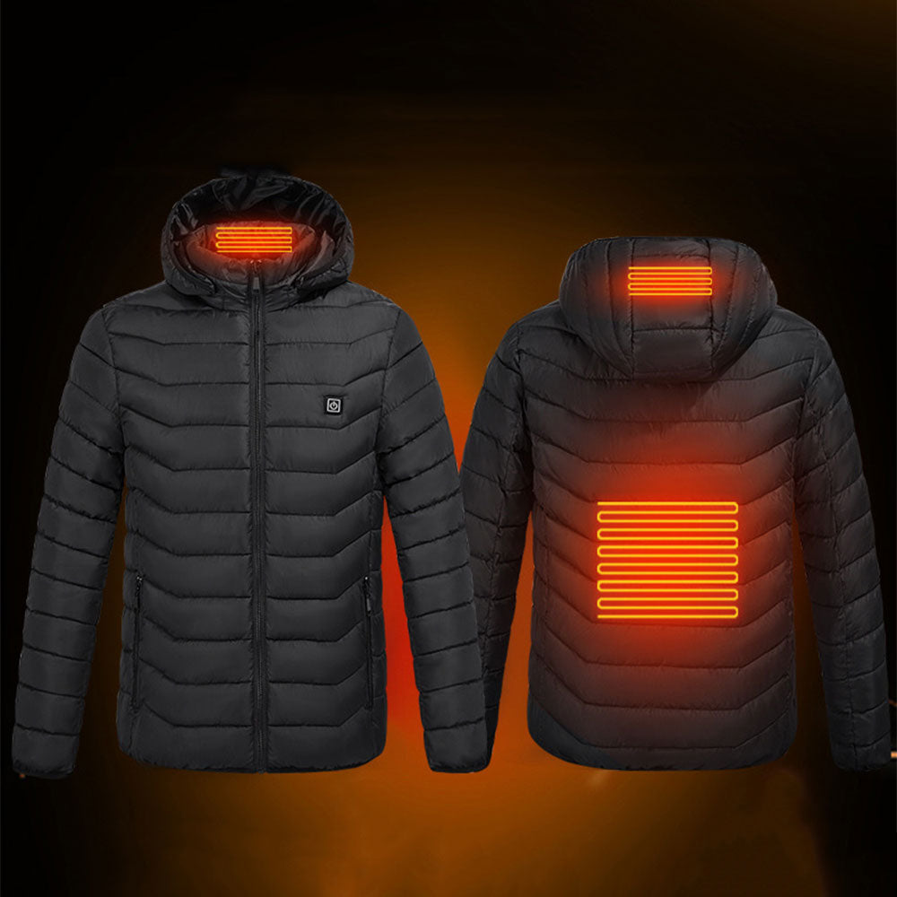 Blauschwan™ Herren Winter Smart Beheizte Kapuzenjacke mit Reißverschluss Gepolsterte Jacke