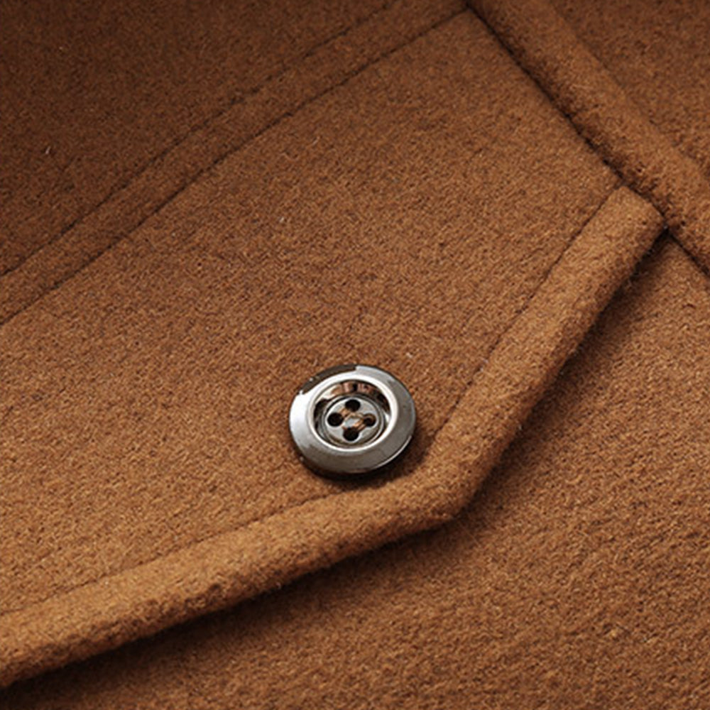 Blauschwan™ Herrenmantel mit abnehmbarem Doppelkragen aus Wolle