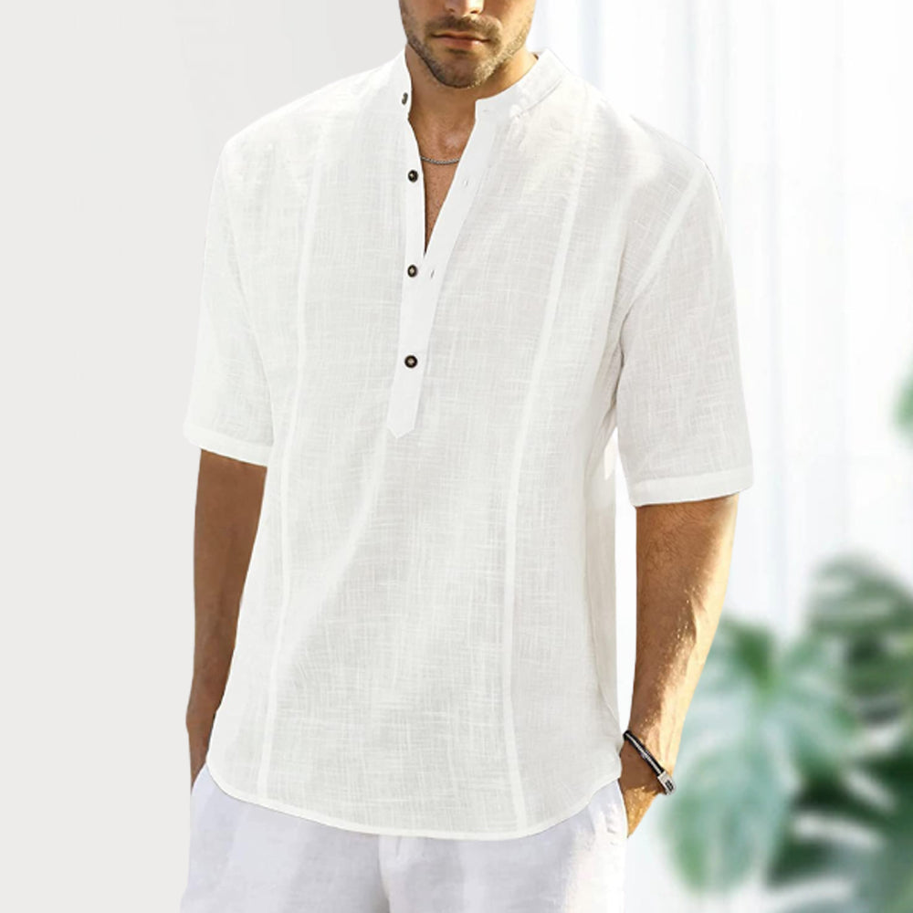 Saphirvogel™ Flachshemden mit halben Ärmeln aus der Basic-Serie für Herren