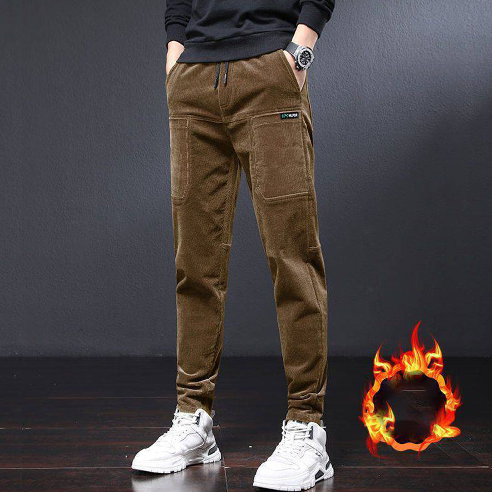 Blauschwan™ Herren Cord Fleece Hose Mit Geradem Bein