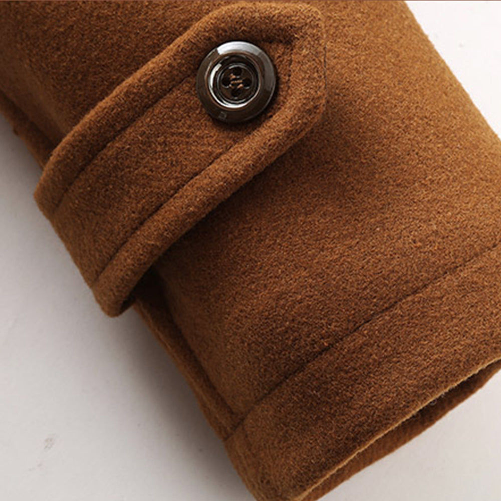 Blauschwan™ Herrenmantel mit abnehmbarem Doppelkragen aus Wolle