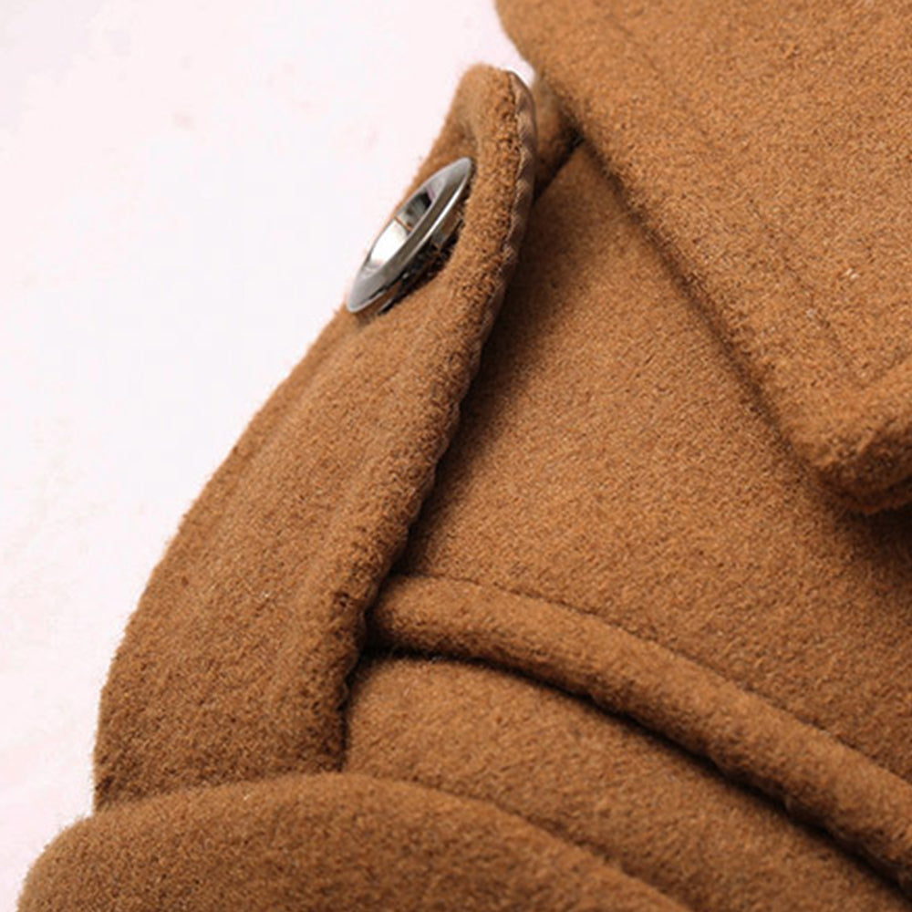 Blauschwan™ Herrenmantel mit abnehmbarem Doppelkragen aus Wolle