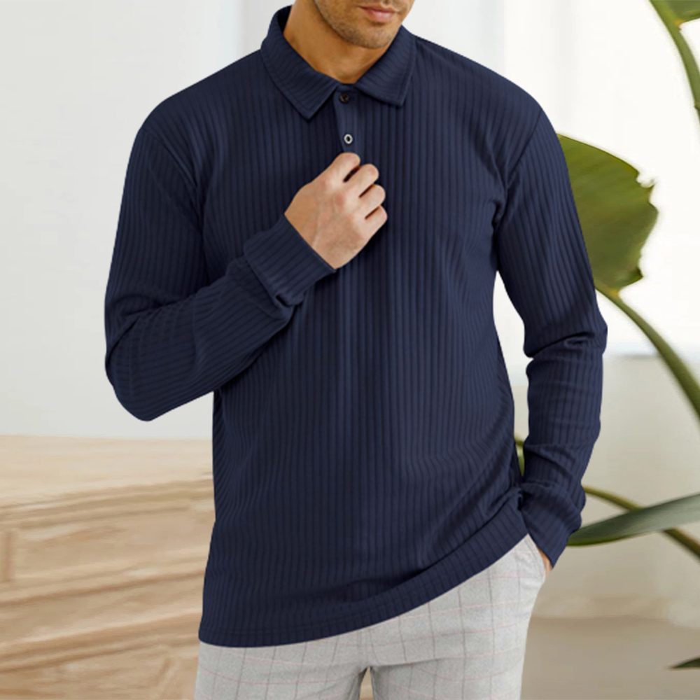 Blauschwan™ Herren Classic Casual Revers Knopf Langarm Polo Shirt