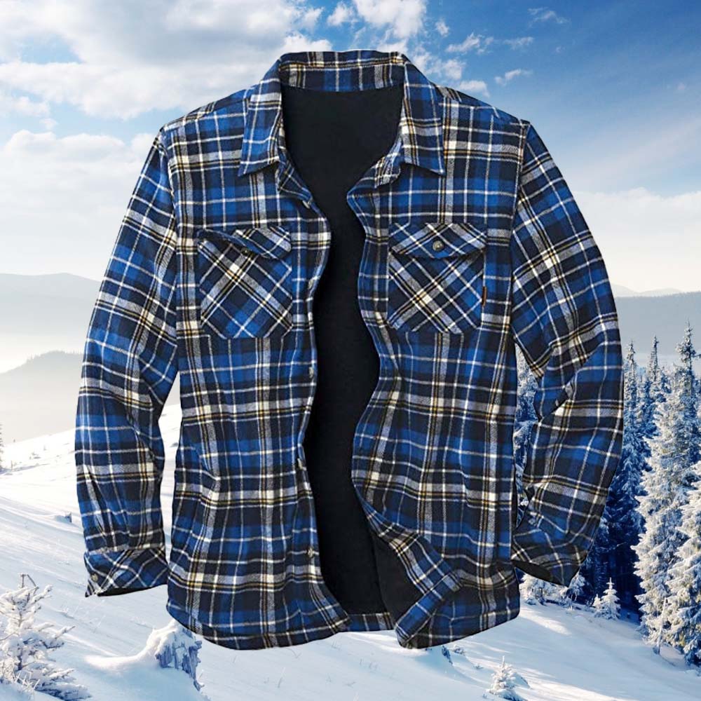 Saphirvogel™ Herren Flanell Revershemd Karierte Jacke