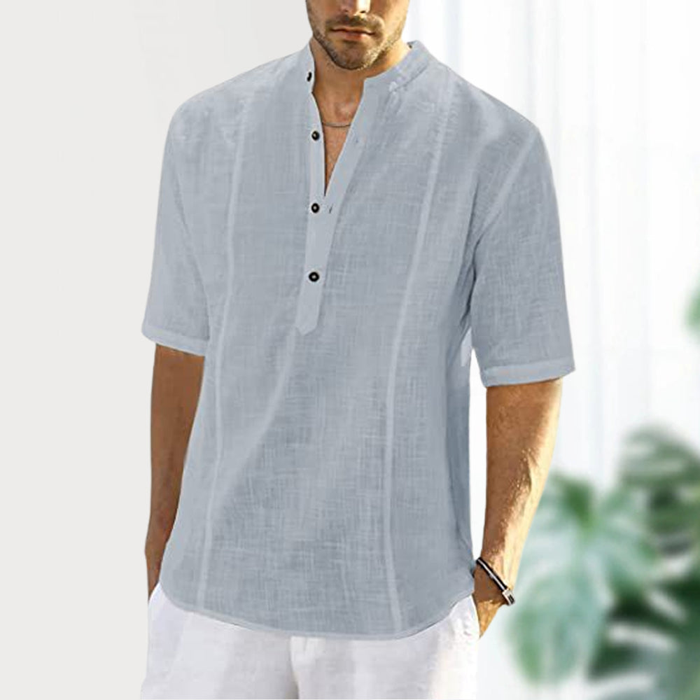 Saphirvogel™ Flachshemden mit halben Ärmeln aus der Basic-Serie für Herren