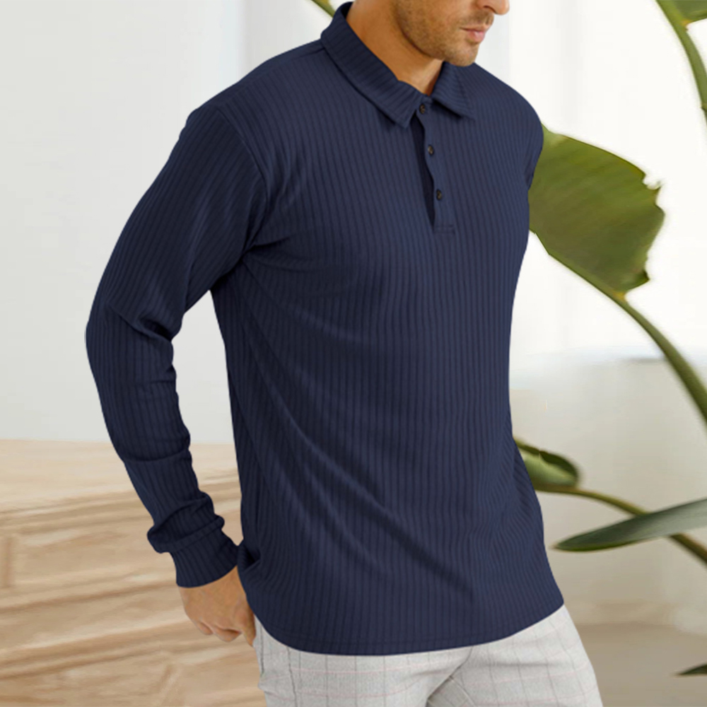 Blauschwan™ Herren Classic Casual Revers Knopf Langarm Polo Shirt