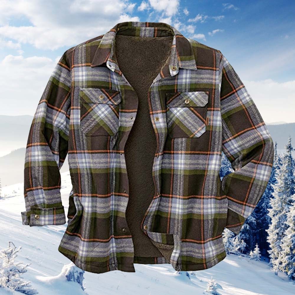 Saphirvogel™ Herren Flanell Revershemd Karierte Jacke