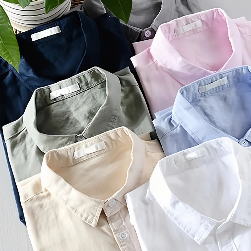 weiße Sommerliches Herren-T-Shirt aus Leinen im lässigen Strandstil