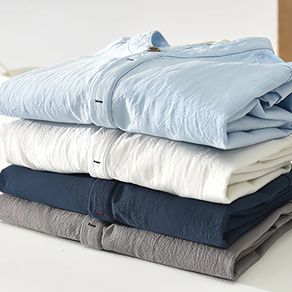 weiße Sommerliches Herren-T-Shirt aus Leinen im lässigen Strandstil