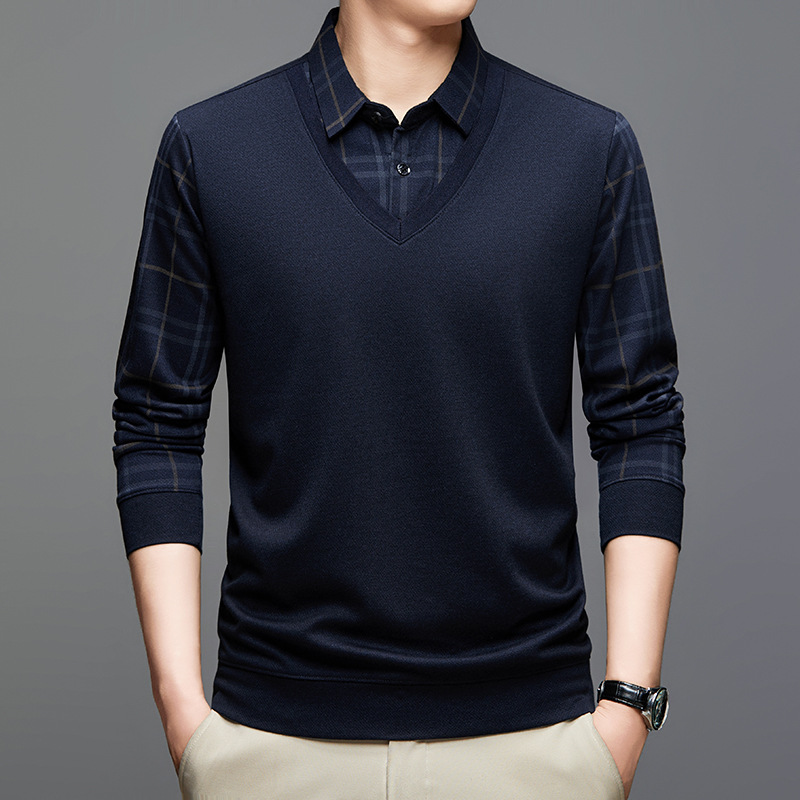 Blauschwan™ Warmes Kunstfell-Oberteil mit Revers für Herren