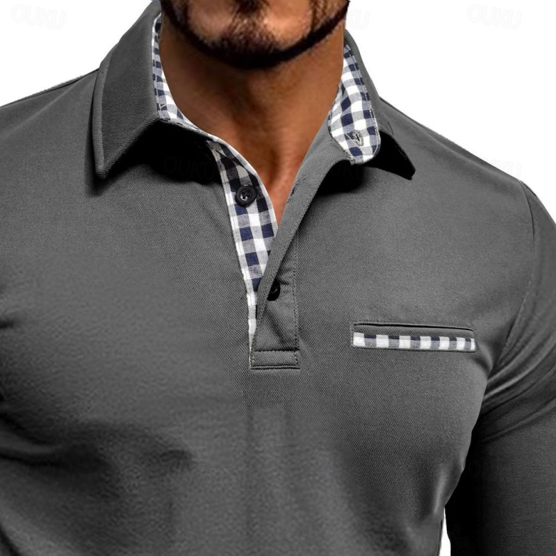 Lässiges, Modisches POLO-Shirt Für Herren Mit Langen Ärmeln