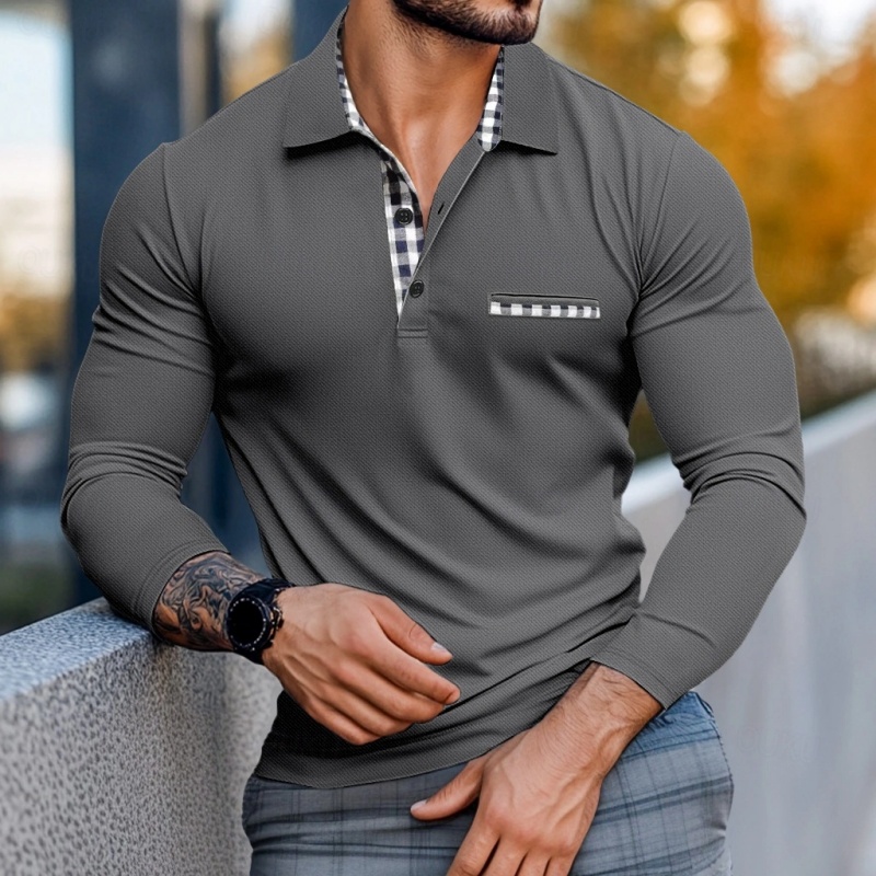 Lässiges, Modisches POLO-Shirt Für Herren Mit Langen Ärmeln