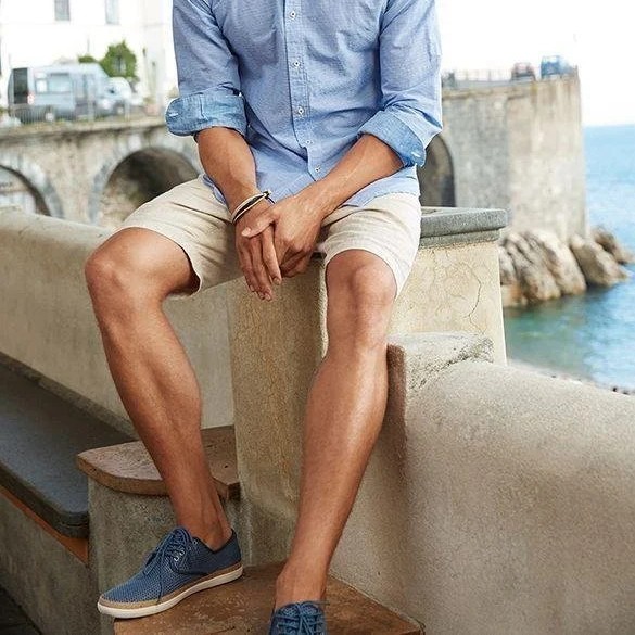 Saphirvogel™ Sportshorts für Herren aus Baumwolle und Leinen mit Kordelzug