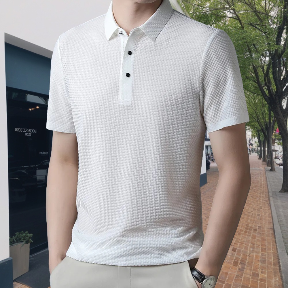 Blauschwan™ Atmungsaktives Kurzarmshirt aus Eisseide für Herren