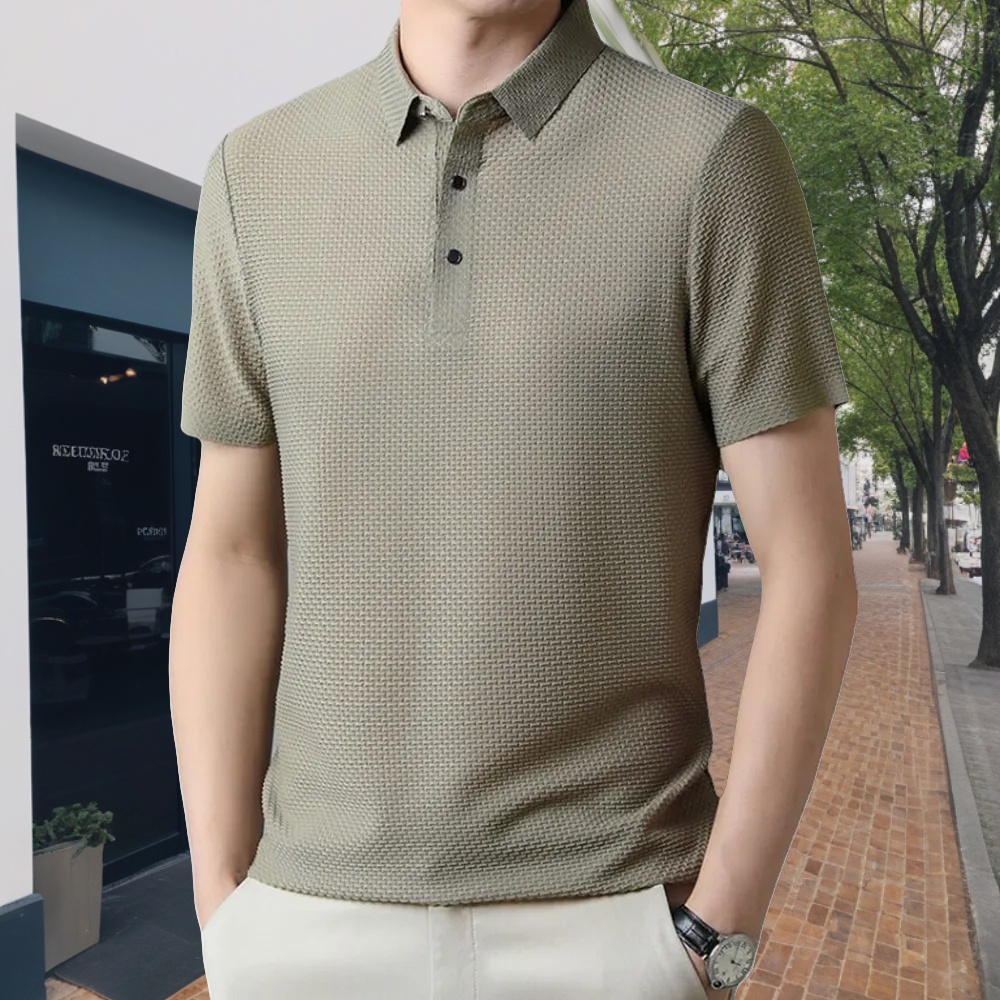 Blauschwan™ Atmungsaktives Kurzarmshirt aus Eisseide für Herren