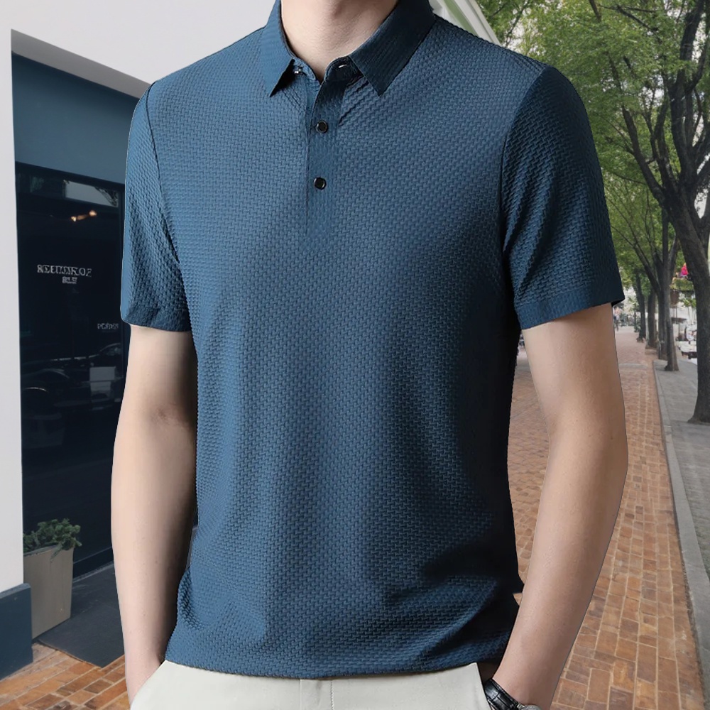 Blauschwan™ Atmungsaktives Kurzarmshirt aus Eisseide für Herren