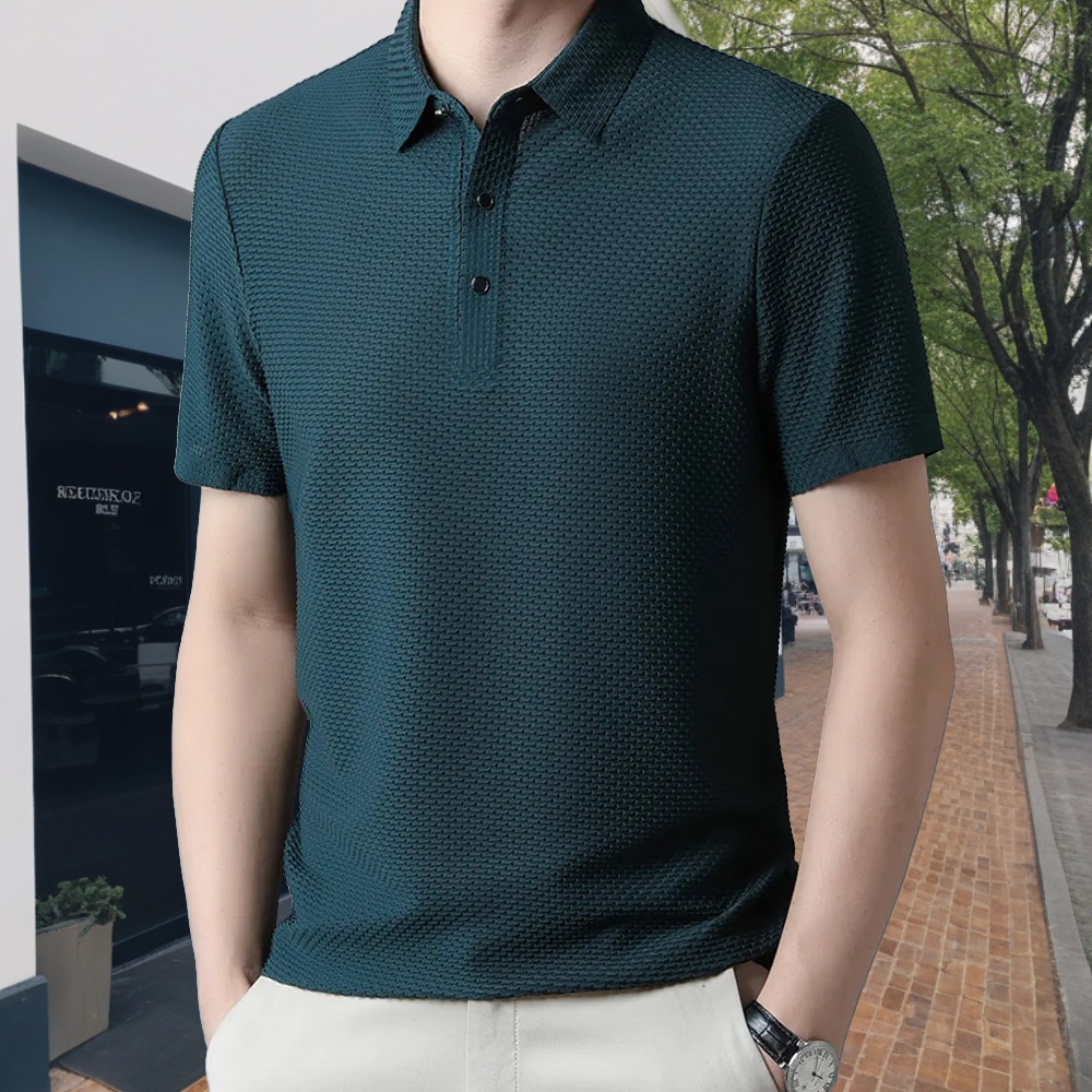 Blauschwan™ Atmungsaktives Kurzarmshirt aus Eisseide für Herren