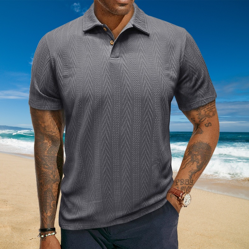 Blauschwan™ Kurzärmliges T-Shirt Für Herren Mit Jacquardstruktur