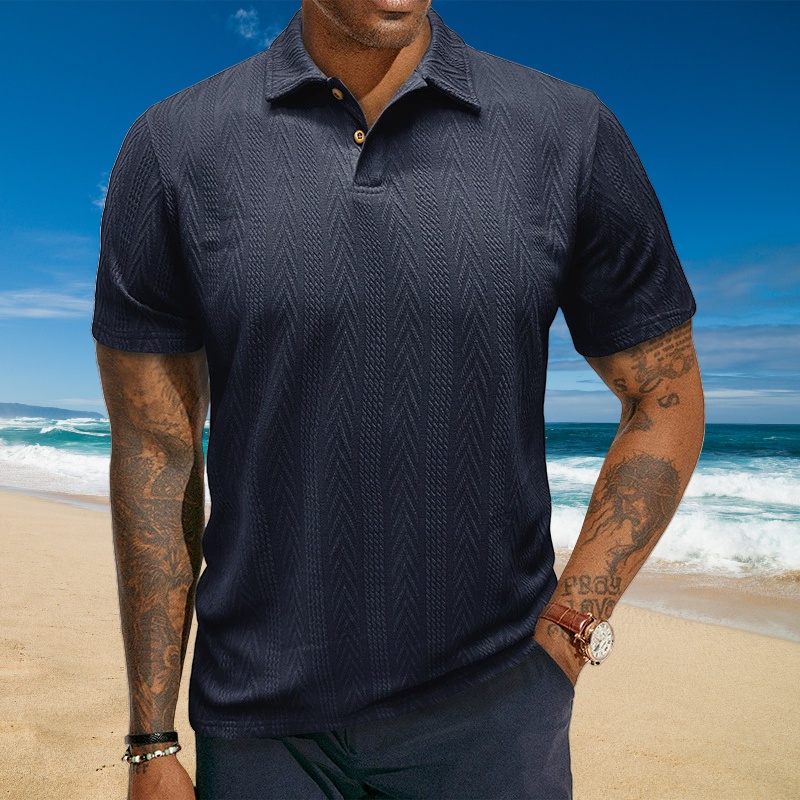 Blauschwan™ Kurzärmliges T-Shirt Für Herren Mit Jacquardstruktur