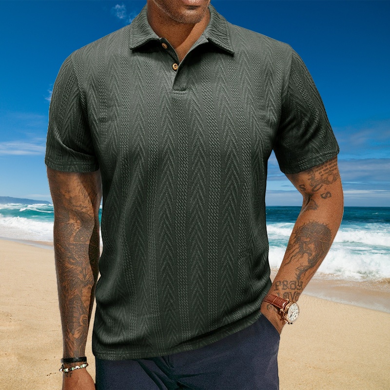 Blauschwan™ Kurzärmliges T-Shirt Für Herren Mit Jacquardstruktur