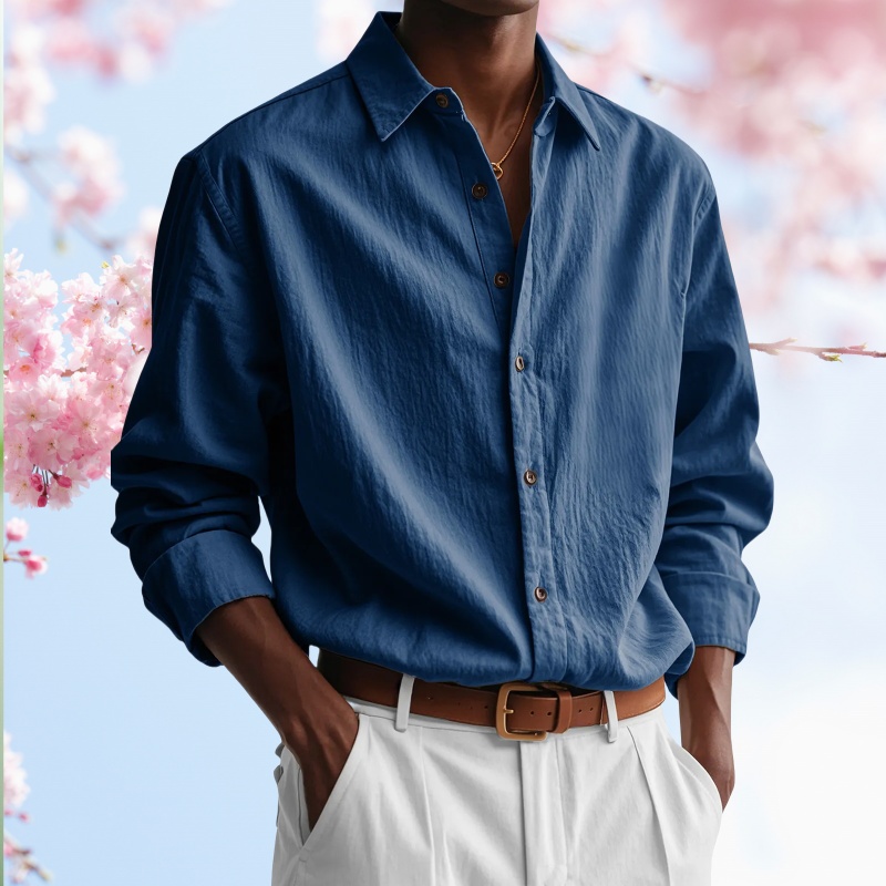 Modisches, lässiges Langarmhemd für Herren