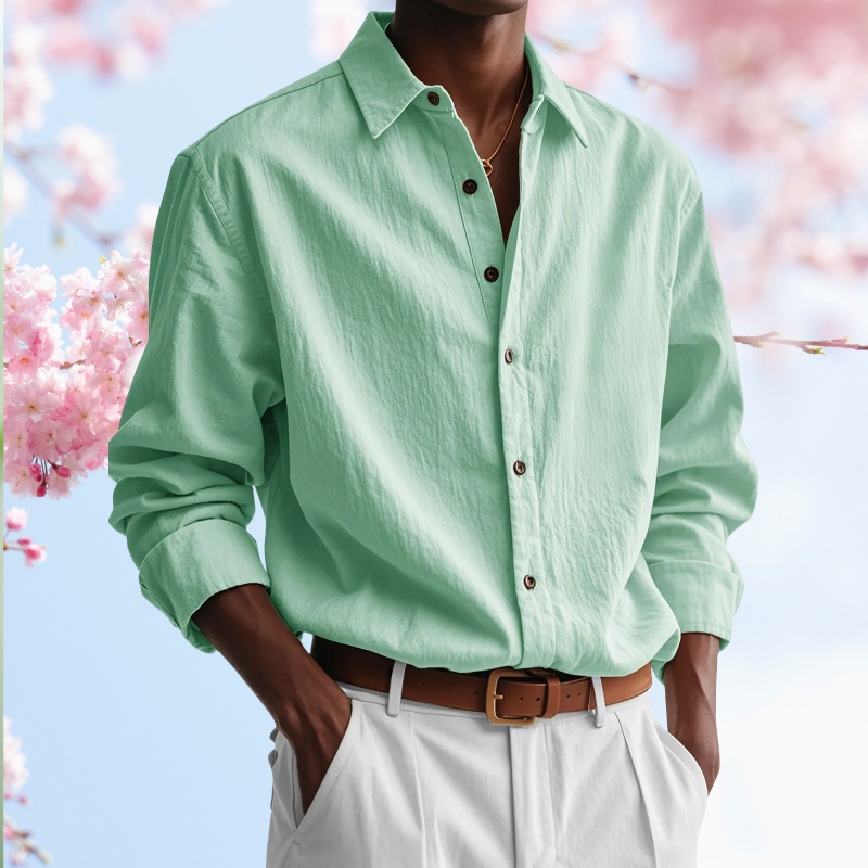 Modisches, lässiges Langarmhemd für Herren