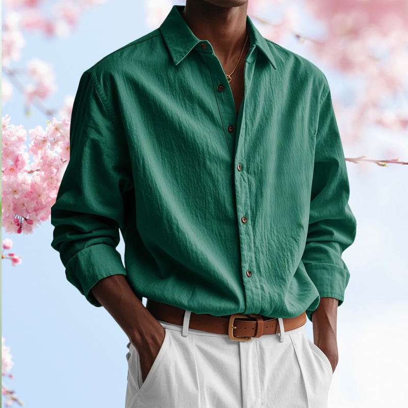 Modisches, lässiges Langarmhemd für Herren