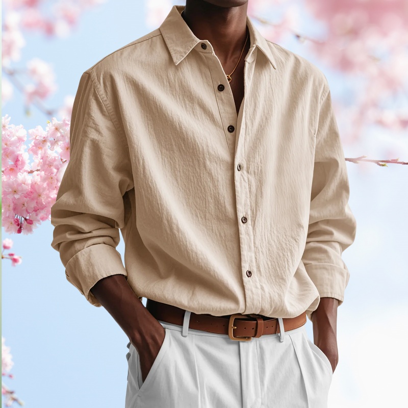 Modisches, lässiges Langarmhemd für Herren