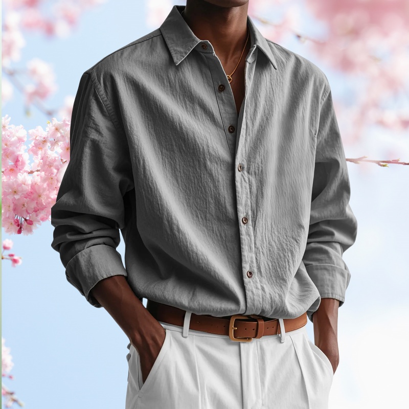 Modisches, lässiges Langarmhemd für Herren