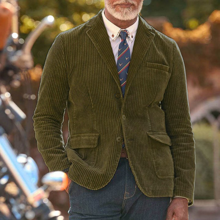 Einfarbiger Herrenblazer Aus Cord