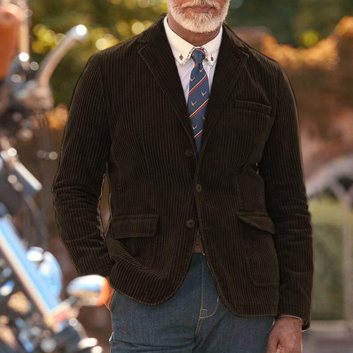 Einfarbiger Herrenblazer Aus Cord