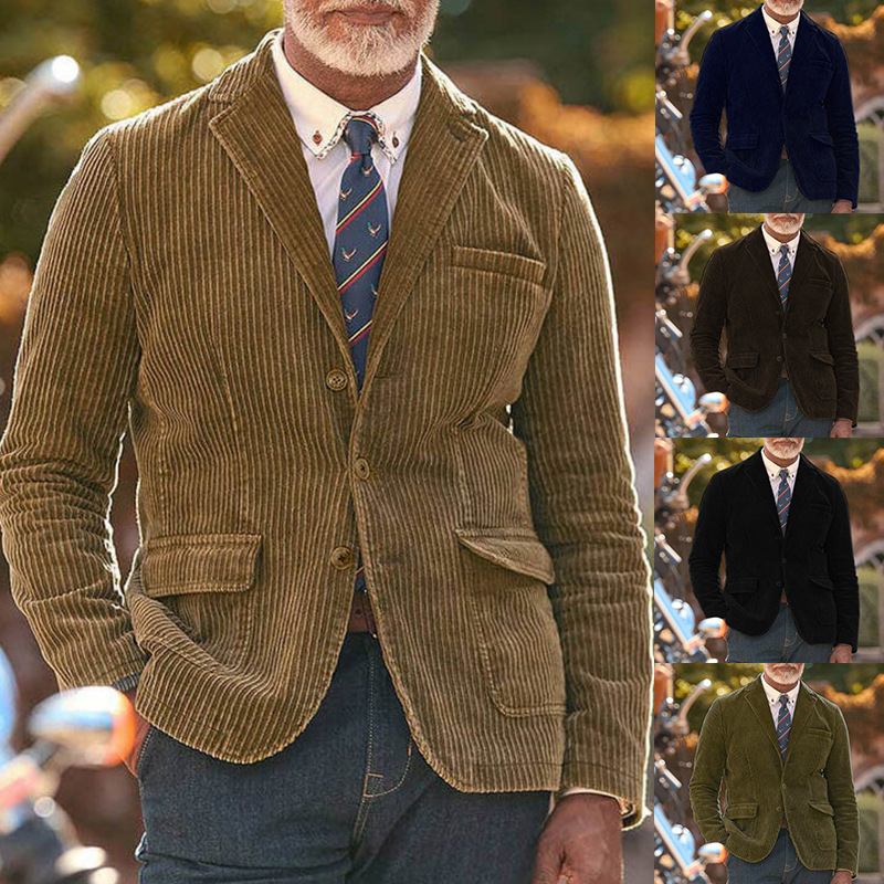 Einfarbiger Herrenblazer Aus Cord