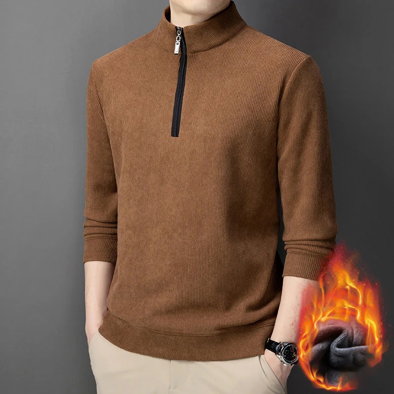 Herren-Poloshirt Mit Plüschfutter