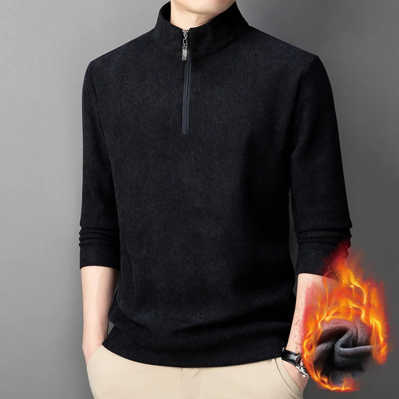 Herren-Poloshirt Mit Plüschfutter