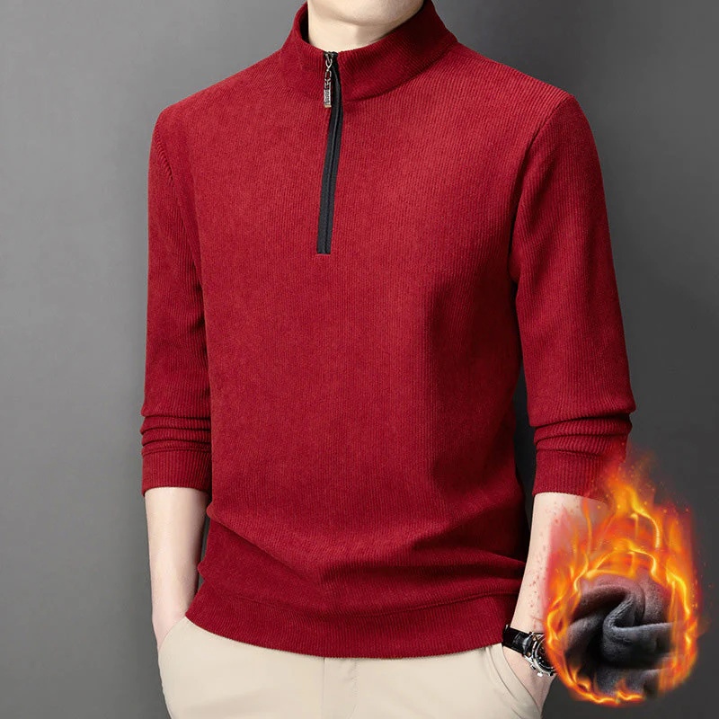 Herren-Poloshirt Mit Plüschfutter