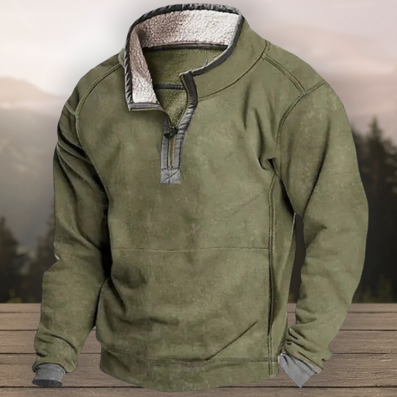 Warmes Fleece-Sweatshirt Mit Stehkragen Für Herren Im Herbst Und Winter