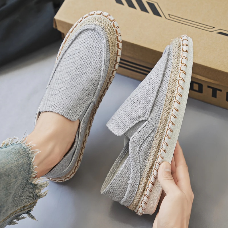 Atmungsaktive Slip-On-Schuhe Aus Canvas Für Herren